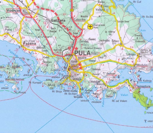 Pula, click for an interactive map